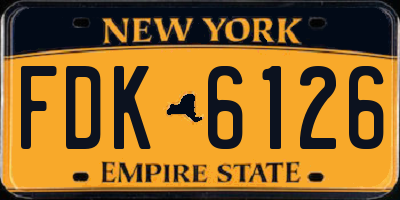 NY license plate FDK6126