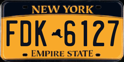 NY license plate FDK6127
