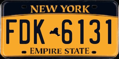 NY license plate FDK6131
