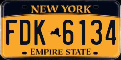 NY license plate FDK6134