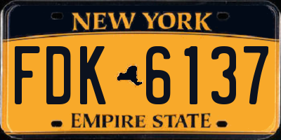 NY license plate FDK6137