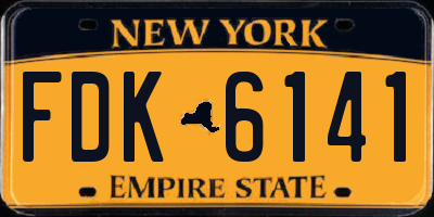 NY license plate FDK6141