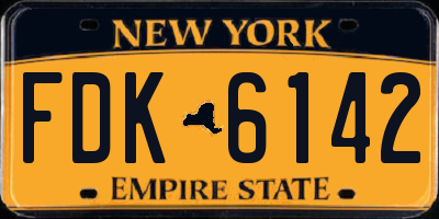 NY license plate FDK6142