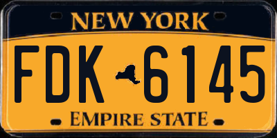 NY license plate FDK6145