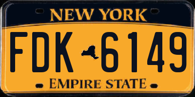 NY license plate FDK6149