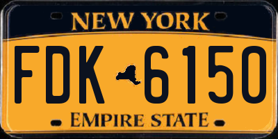 NY license plate FDK6150