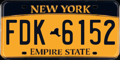 NY license plate FDK6152