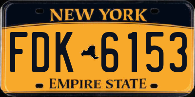 NY license plate FDK6153