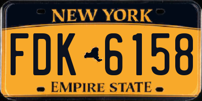NY license plate FDK6158
