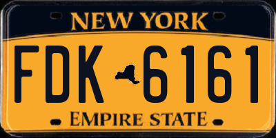 NY license plate FDK6161