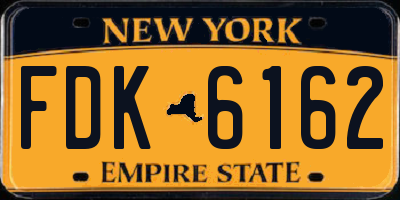 NY license plate FDK6162