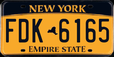 NY license plate FDK6165