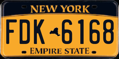 NY license plate FDK6168