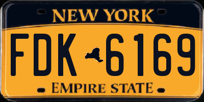 NY license plate FDK6169
