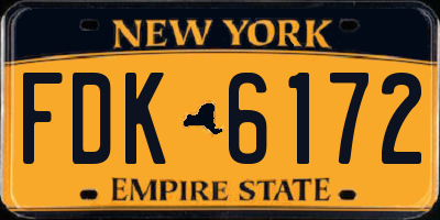 NY license plate FDK6172