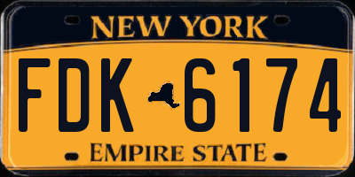 NY license plate FDK6174