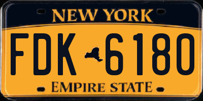 NY license plate FDK6180