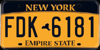 NY license plate FDK6181