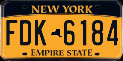 NY license plate FDK6184