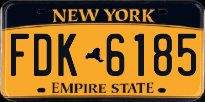 NY license plate FDK6185