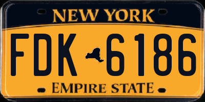 NY license plate FDK6186