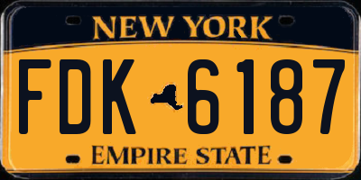 NY license plate FDK6187