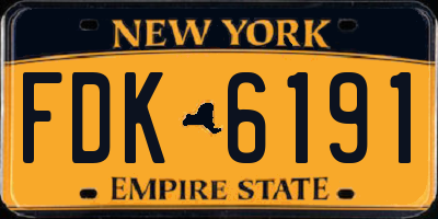 NY license plate FDK6191