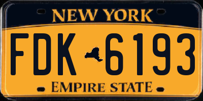 NY license plate FDK6193