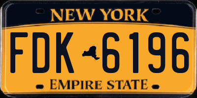 NY license plate FDK6196