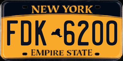 NY license plate FDK6200