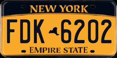 NY license plate FDK6202