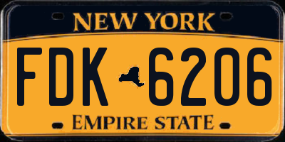 NY license plate FDK6206