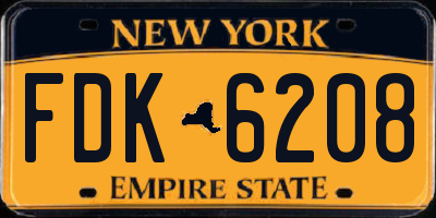NY license plate FDK6208