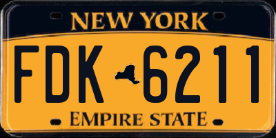 NY license plate FDK6211