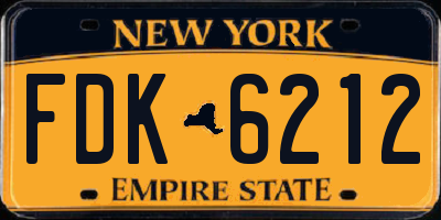 NY license plate FDK6212