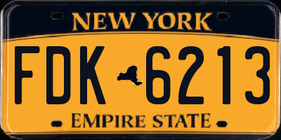 NY license plate FDK6213