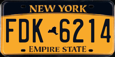NY license plate FDK6214