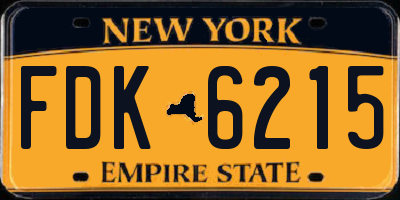 NY license plate FDK6215