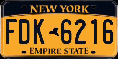NY license plate FDK6216