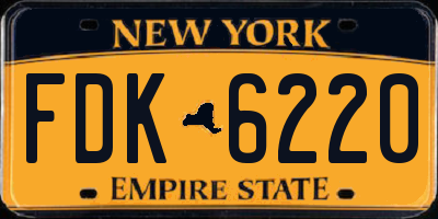 NY license plate FDK6220
