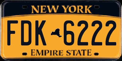 NY license plate FDK6222