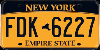 NY license plate FDK6227