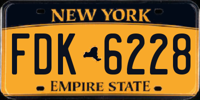 NY license plate FDK6228