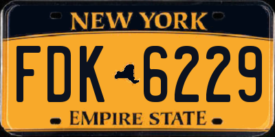 NY license plate FDK6229