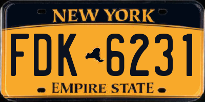 NY license plate FDK6231