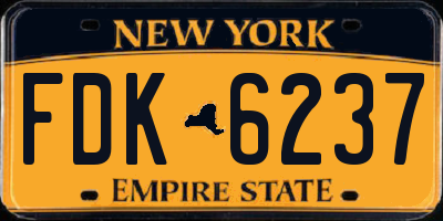 NY license plate FDK6237