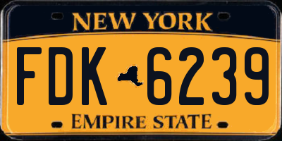 NY license plate FDK6239
