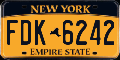 NY license plate FDK6242