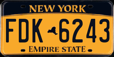 NY license plate FDK6243