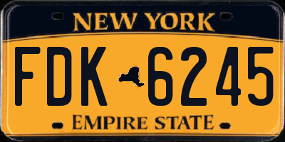 NY license plate FDK6245